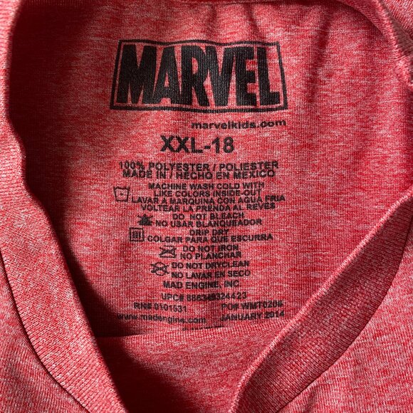 Marvel boys XXL 18 spider graphic coral short sleeve crewneck stretchy t-shirt - Picture 4 of 4